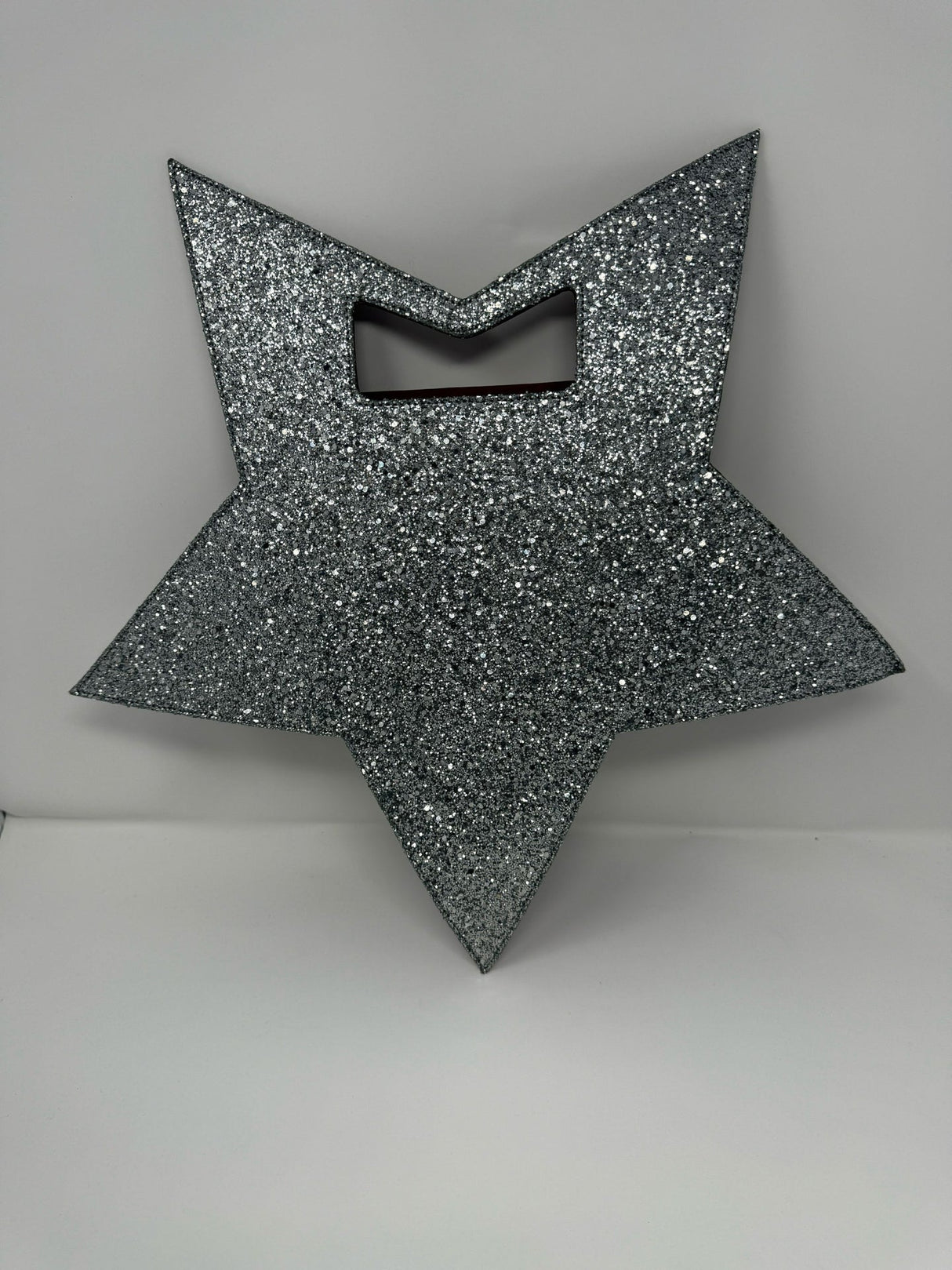 Moschino Silver Glitter Star Bag Clutch