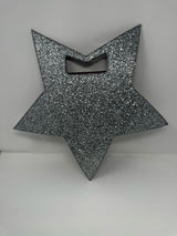 Moschino Silver Glitter Star Bag Clutch