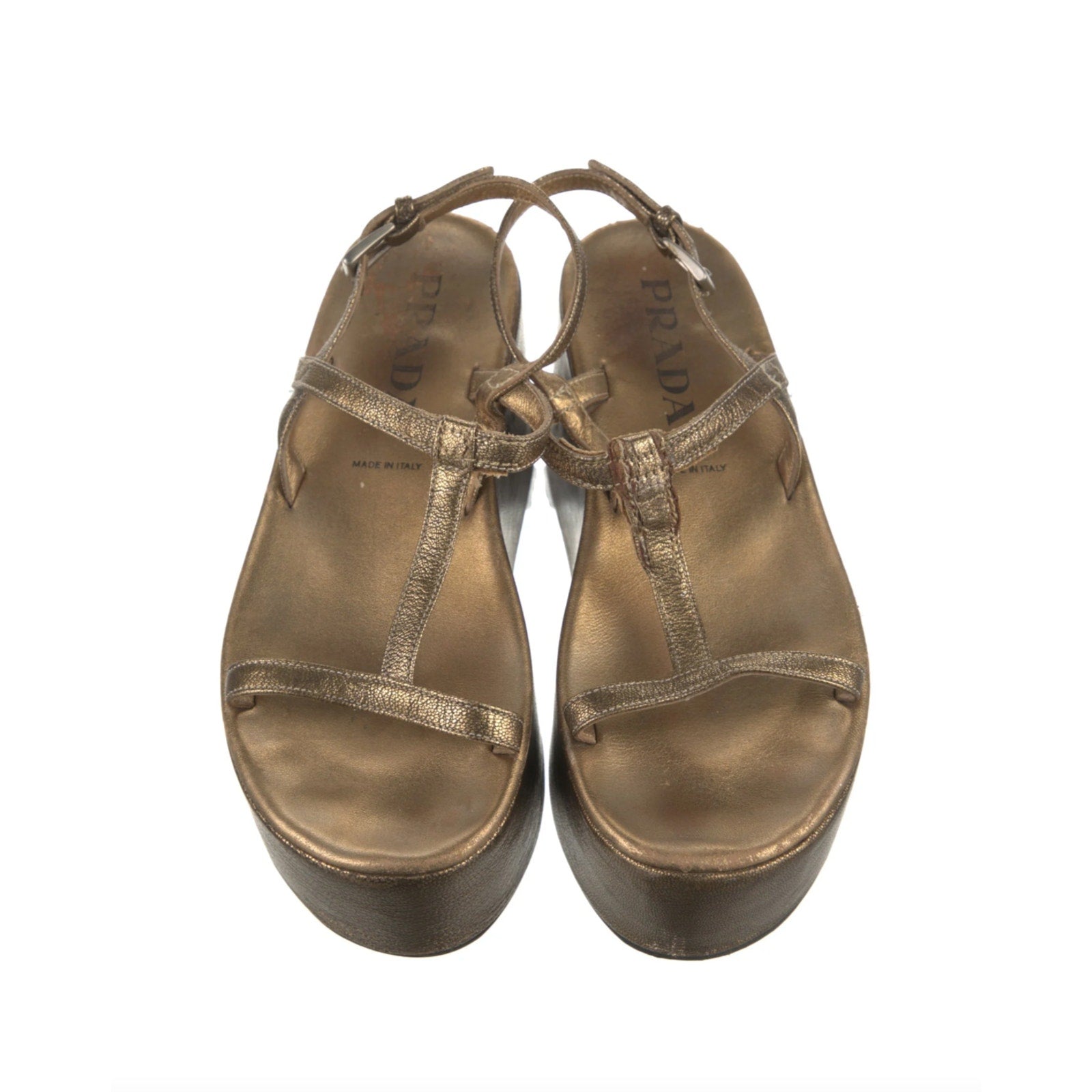 Prada Leather Platform Sandals