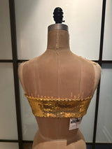 Moschino Gold & Black Sequined Crop Top Bandeau  NWT