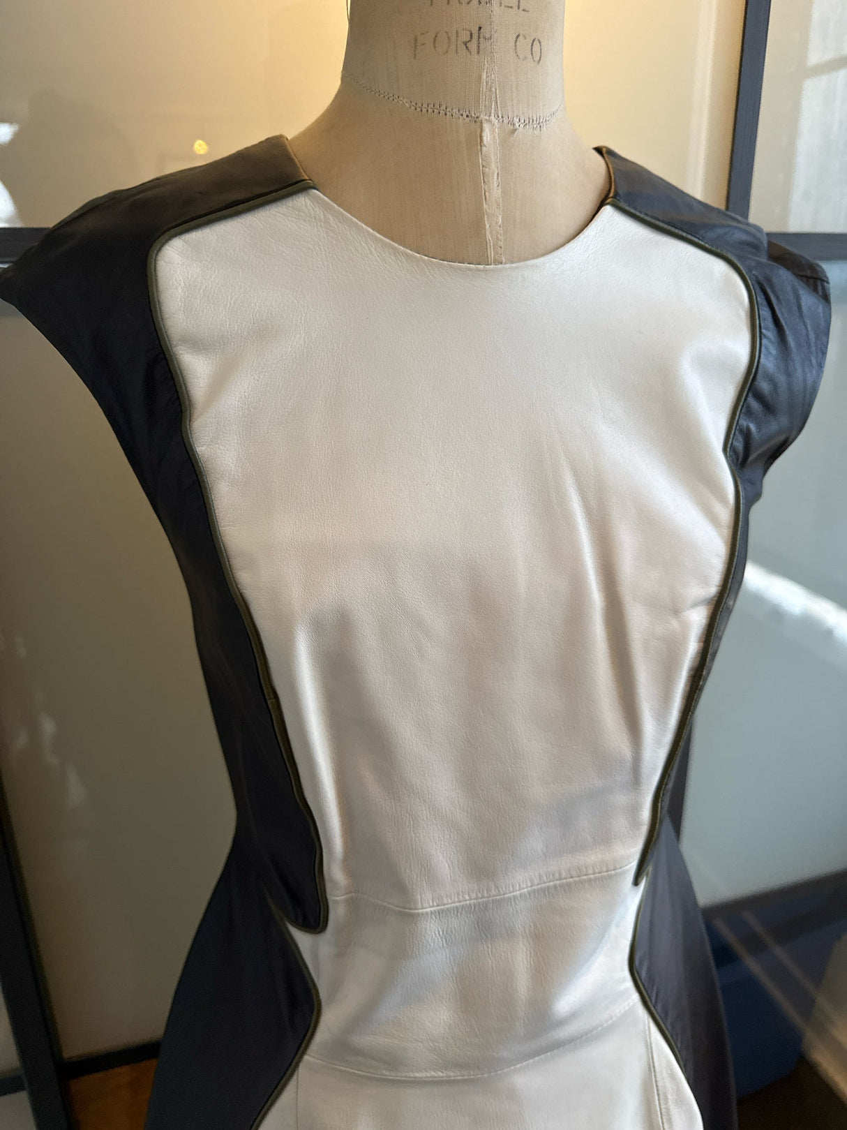 Ohne Title Size 2 Black & White Leather Dress