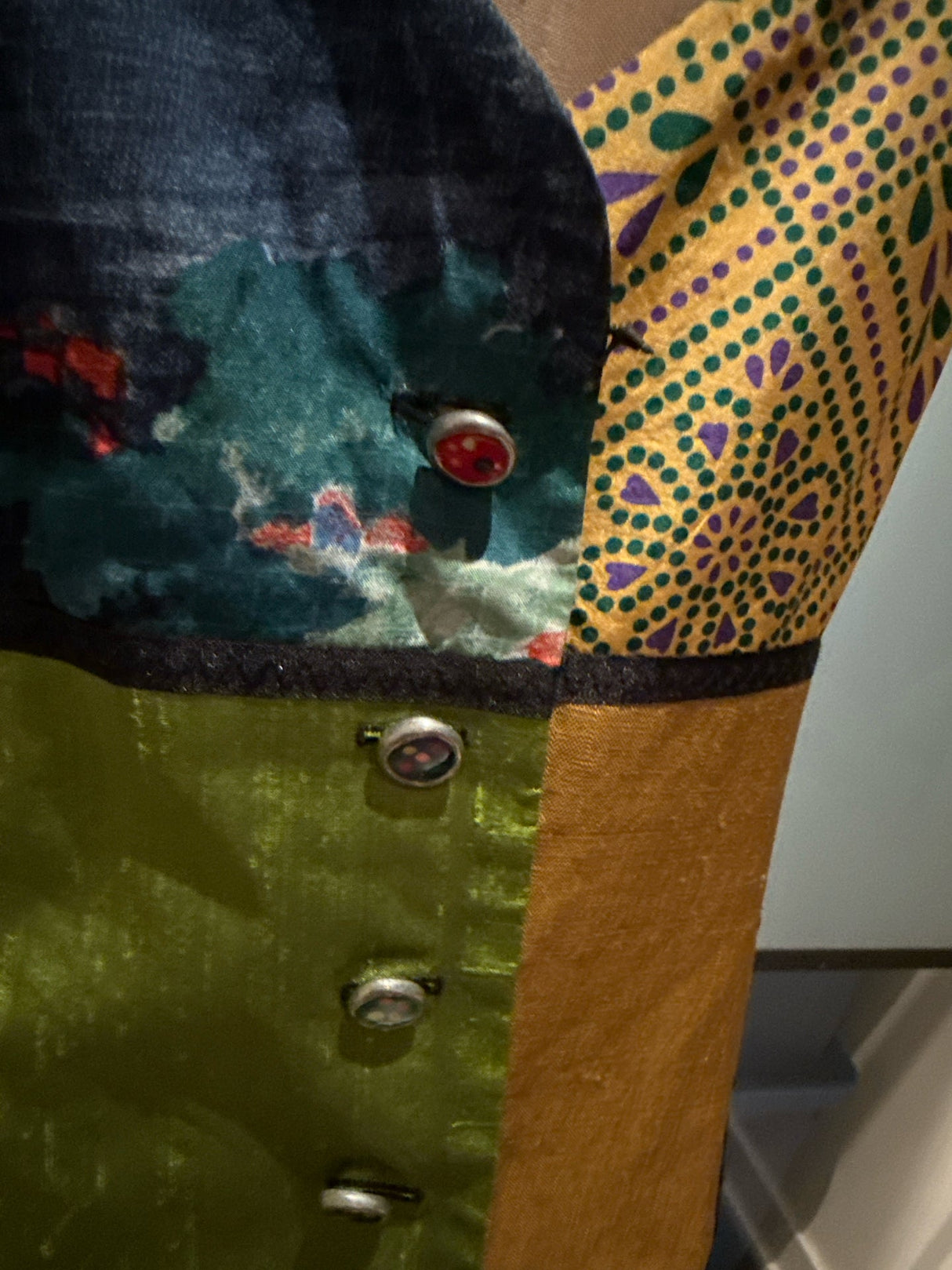 Todd Oldham Size S Purple Yellow Black Patchwork Vest