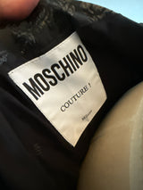Moschino Size 6 Black Moto Silver Snaps Dress