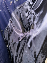 Diane von Furstenberg Size L Navy Blue Patent Leather Trenchcoat