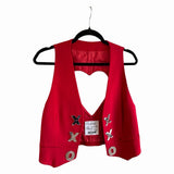 Moschino Cheap & Chic Red Cut Out Heart X O Vest