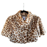 Moschino Cheap & Chic Tan Goat Fur Cropped Short Sleeve Jacket