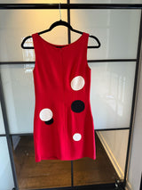 Moschino Cheap & Chic Red & Black Polka Dot Sheath Dress
