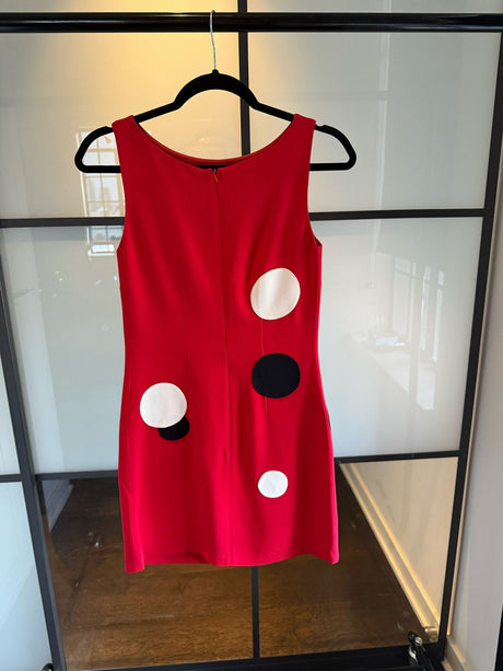 Moschino Cheap & Chic Red & Black Polka Dot Sheath Dress