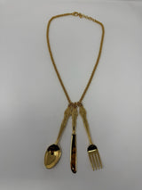 Moschino Knife Fork Spoon Utensils Pendent Necklace