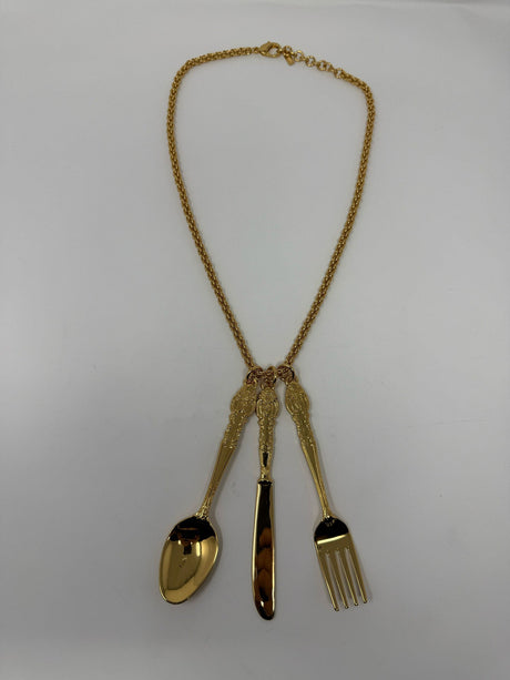 Moschino Knife Fork Spoon Utensils Pendent Necklace