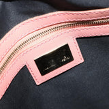 Fendi Zucchino Pink & Black Canvas Top Handle Bag with Leather Trim
