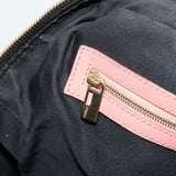 Fendi Zucchino Pink & Black Canvas Top Handle Bag with Leather Trim