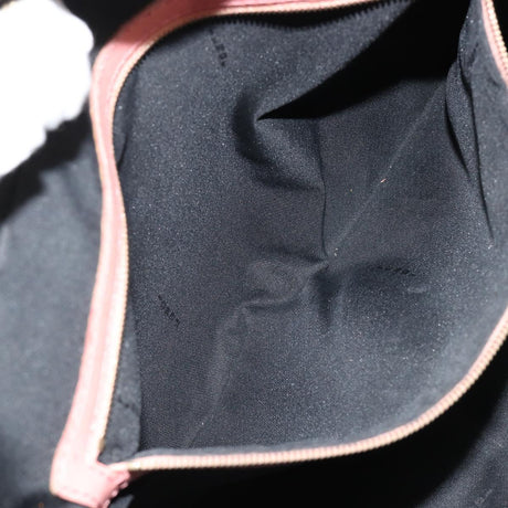 Fendi Zucchino Pink & Black Canvas Top Handle Bag with Leather Trim