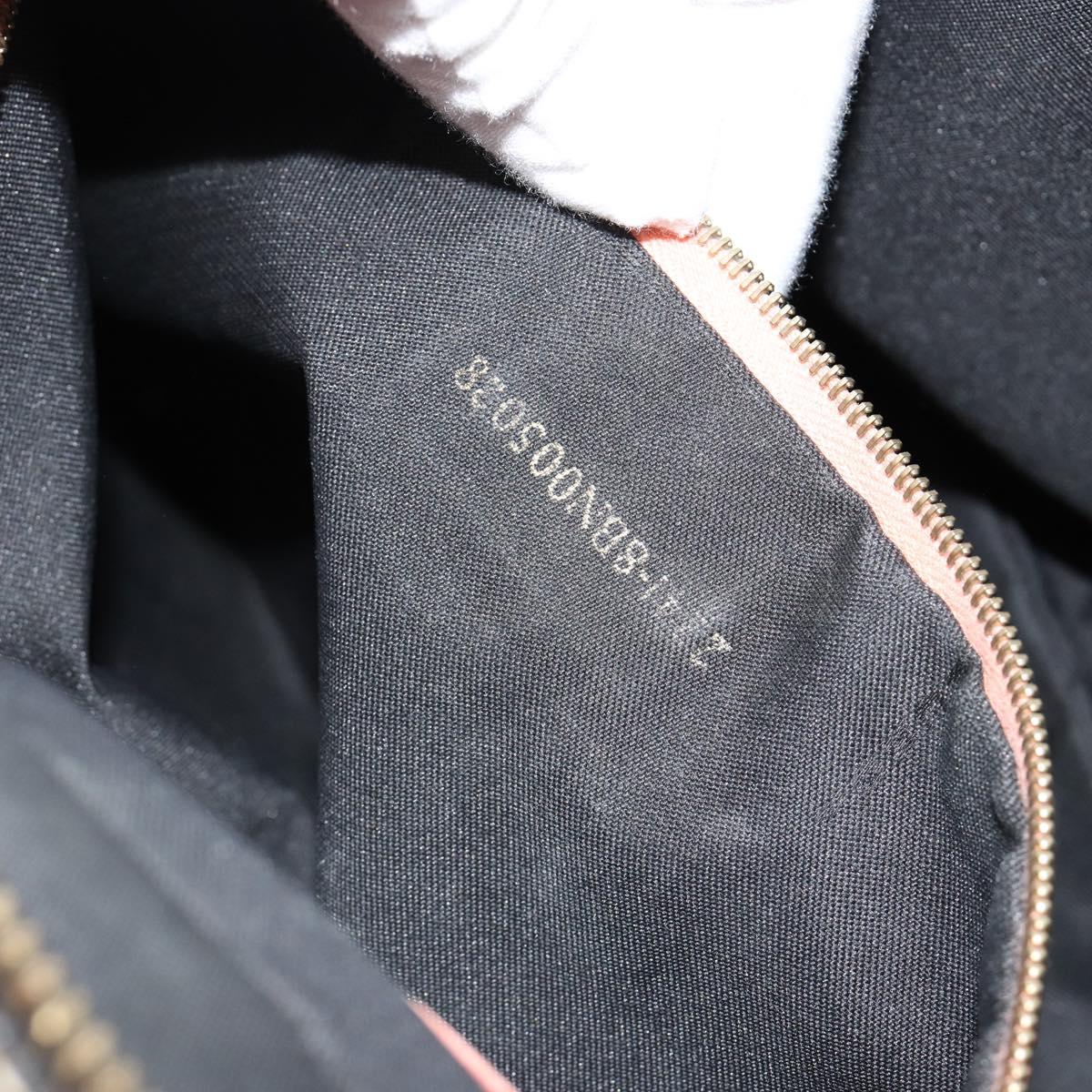 Fendi Zucchino Pink & Black Canvas Top Handle Bag with Leather Trim