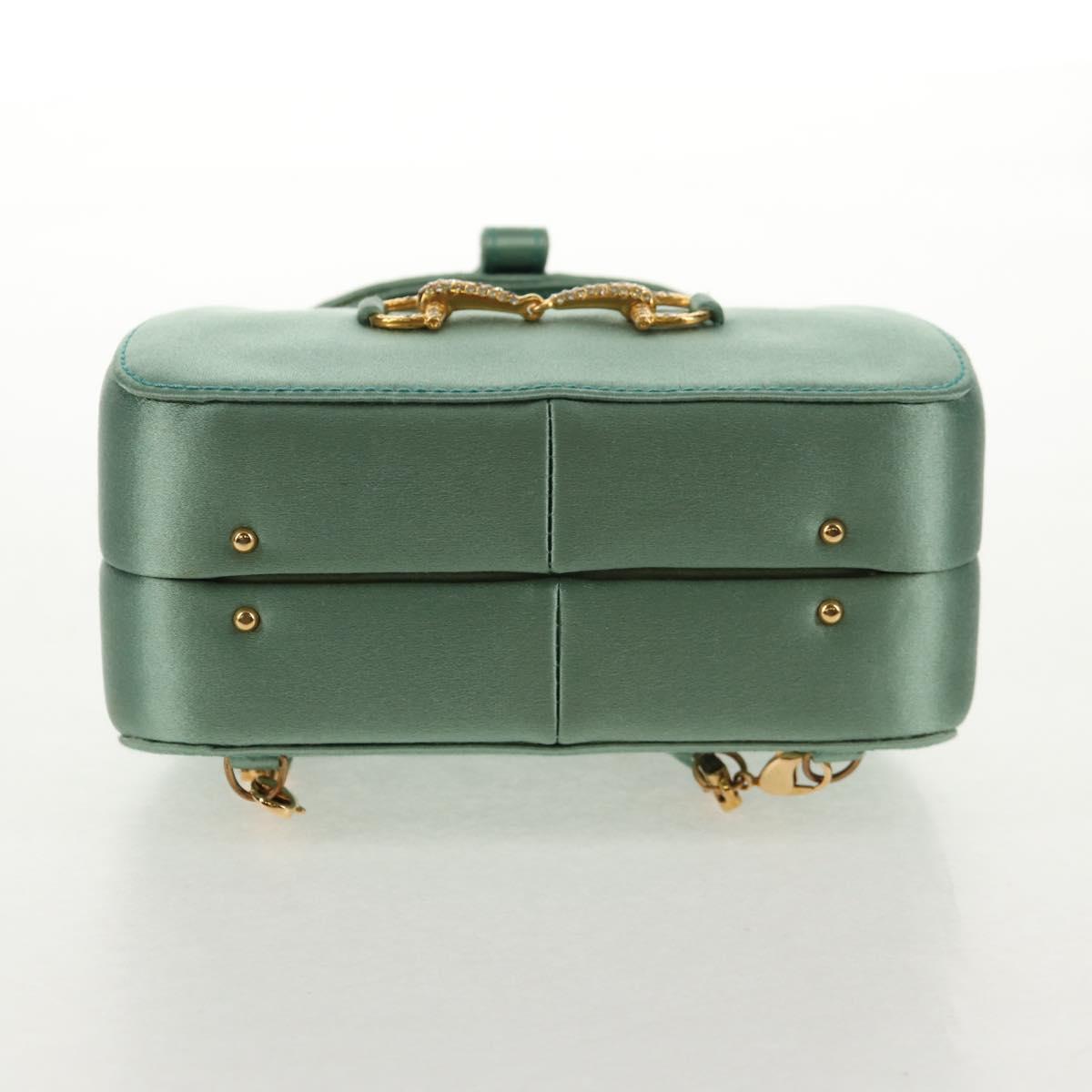 #48 Gucci Horsebit Backpack Satin Turquoise Blue Gold