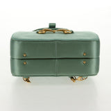 #48 Gucci Horsebit Backpack Satin Turquoise Blue Gold
