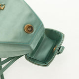 #48 Gucci Horsebit Backpack Satin Turquoise Blue Gold