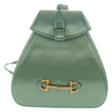 #48 Gucci Horsebit Backpack Satin Turquoise Blue Gold