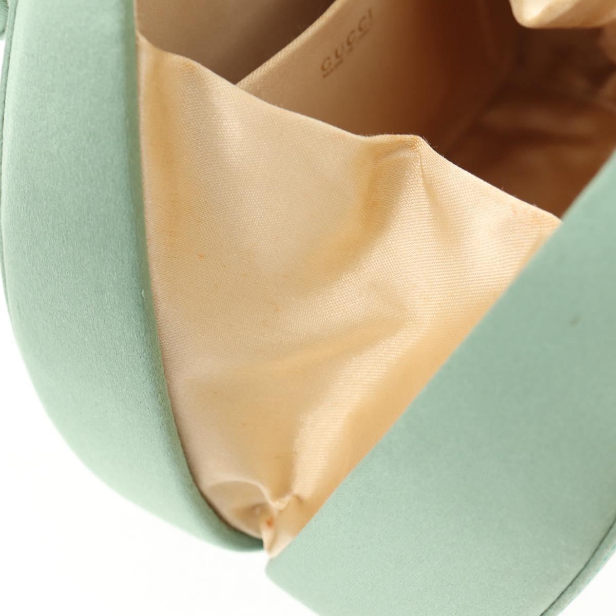 #48 Gucci Horsebit Backpack Satin Turquoise Blue Gold