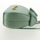 #48 Gucci Horsebit Backpack Satin Turquoise Blue Gold