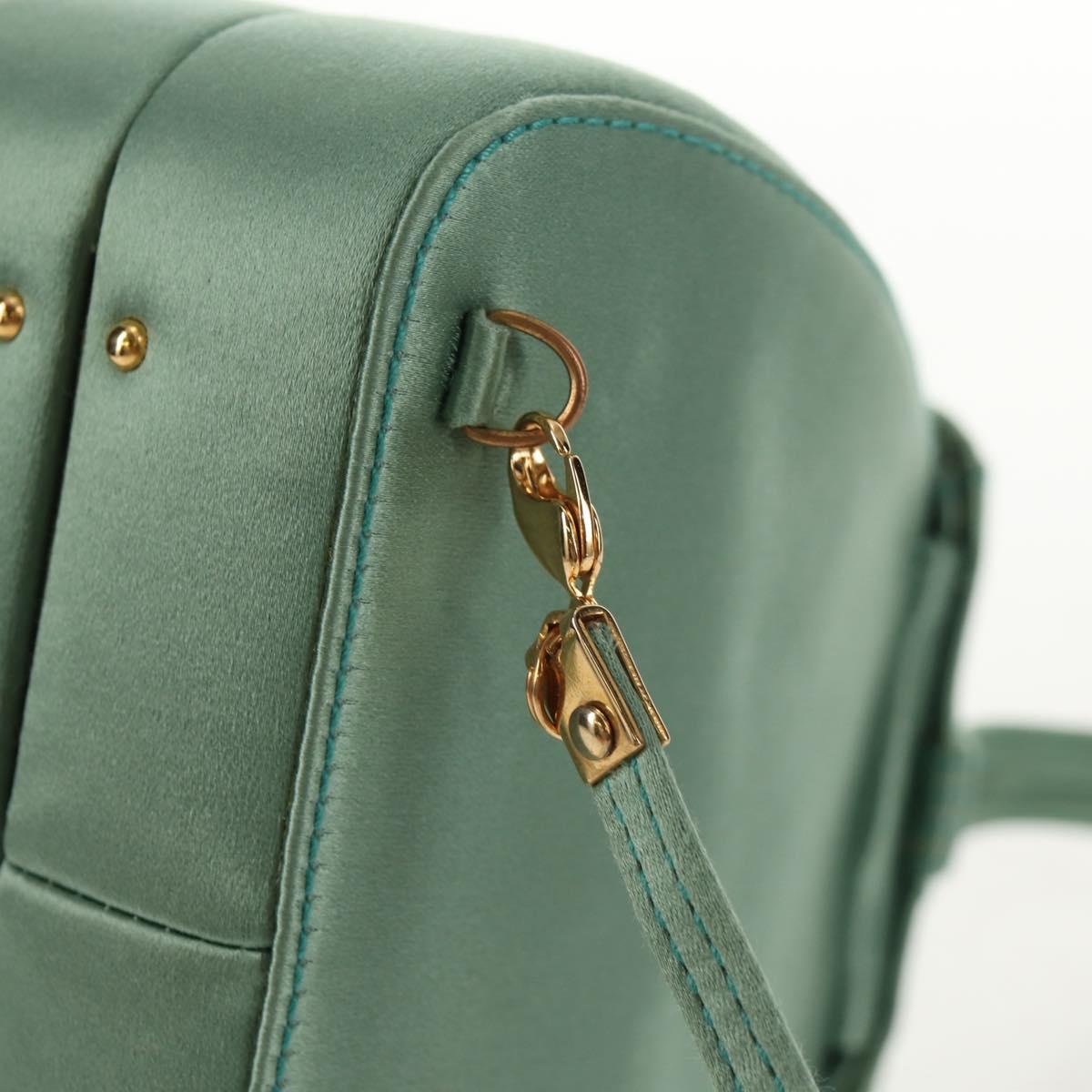 #48 Gucci Horsebit Backpack Satin Turquoise Blue Gold
