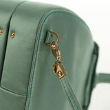 #48 Gucci Horsebit Backpack Satin Turquoise Blue Gold