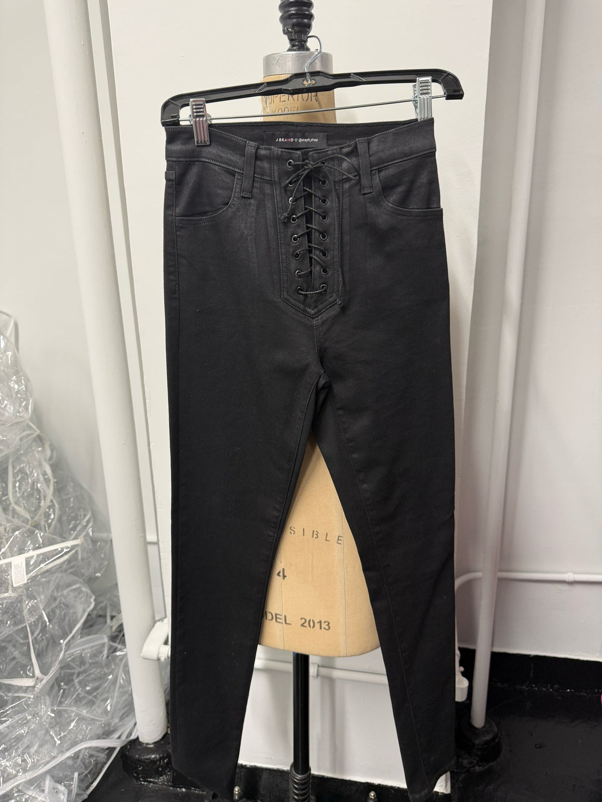 J. Brand stephn Shep  Black Lace front skinny Jeans