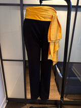 Moschino Black & Yellow Satin Bow Pants