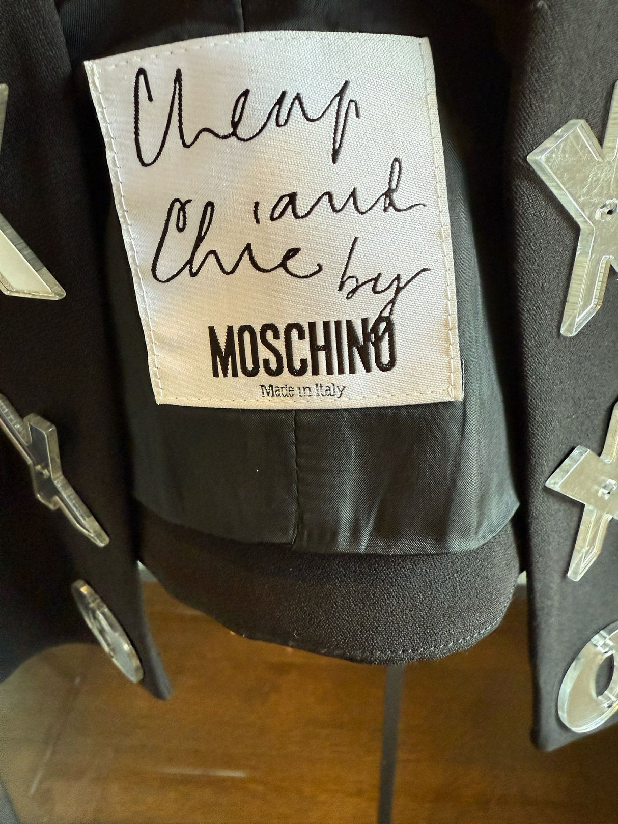Moschino Cheap & Chic Black Cut Out Heart X O Vest