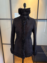 Express Black Size XS Shearling Fur Coat