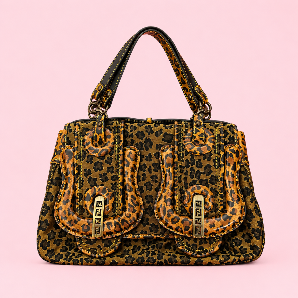 Fendi Leopard Print B Bag (w/ original dust bag)