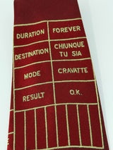 Moschino Burgundy Fax Me Baby Silk Neck Tie