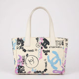 #63 Chanel New Travel Line Hawaii Exclusive Tote Bag Cotton White