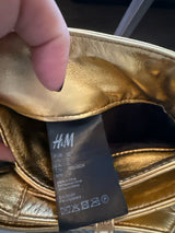 Moschino x H&M Size 0 Gold Leather Moto Pants