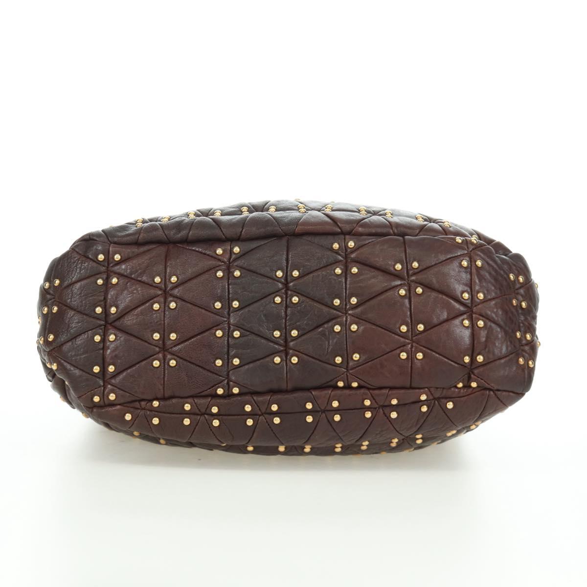 Miu Miu Studded Matelassé Leather Hobo Bag