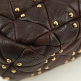 Miu Miu Studded Matelassé Leather Hobo Bag