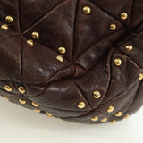Miu Miu Studded Matelassé Leather Hobo Bag