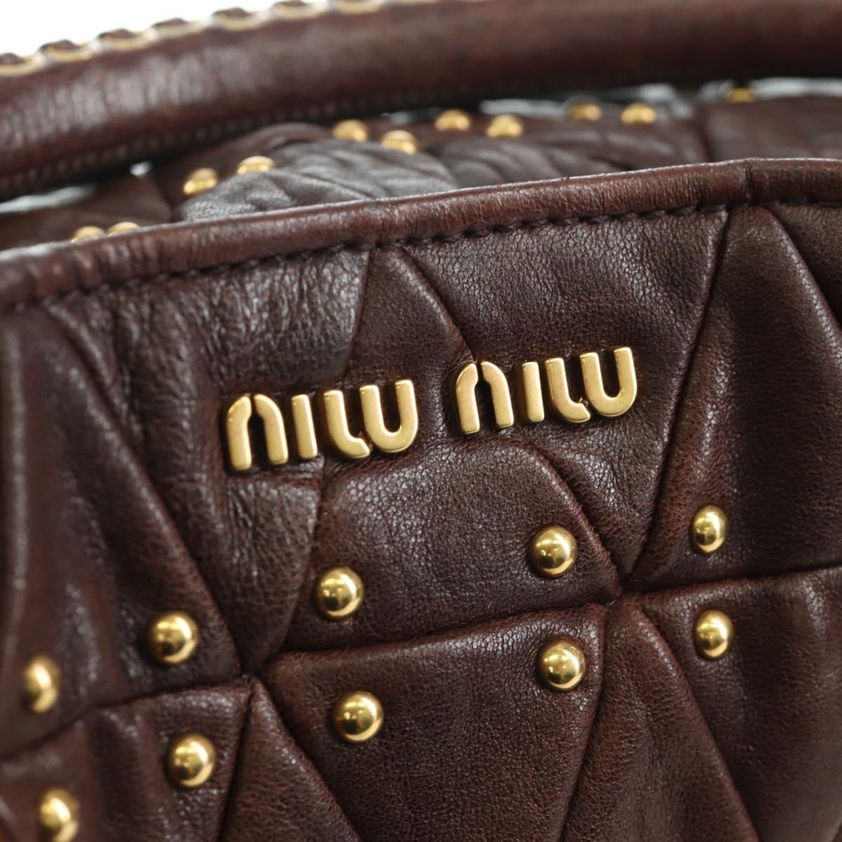 Miu Miu Studded Matelassé Leather Hobo Bag
