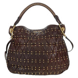 Miu Miu Studded Matelassé Leather Hobo Bag