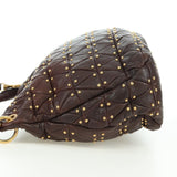 Miu Miu Studded Matelassé Leather Hobo Bag