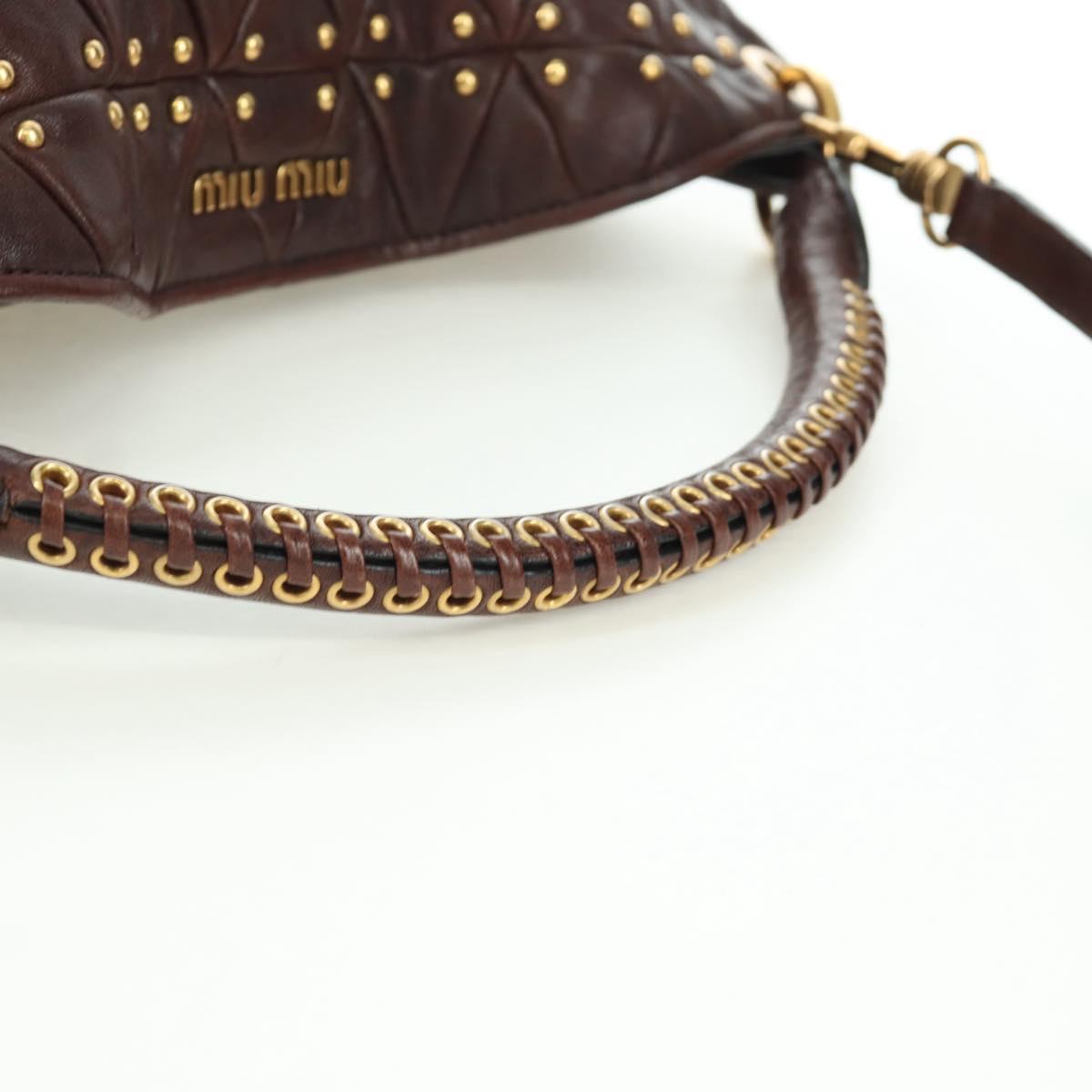 Miu Miu Studded Matelassé Leather Hobo Bag