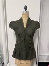 Nanette Lepore Size 4 Olive Green Wool Jacket