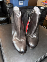 Sergio Rossi 39 1/2 Black Leather Ankle Boots