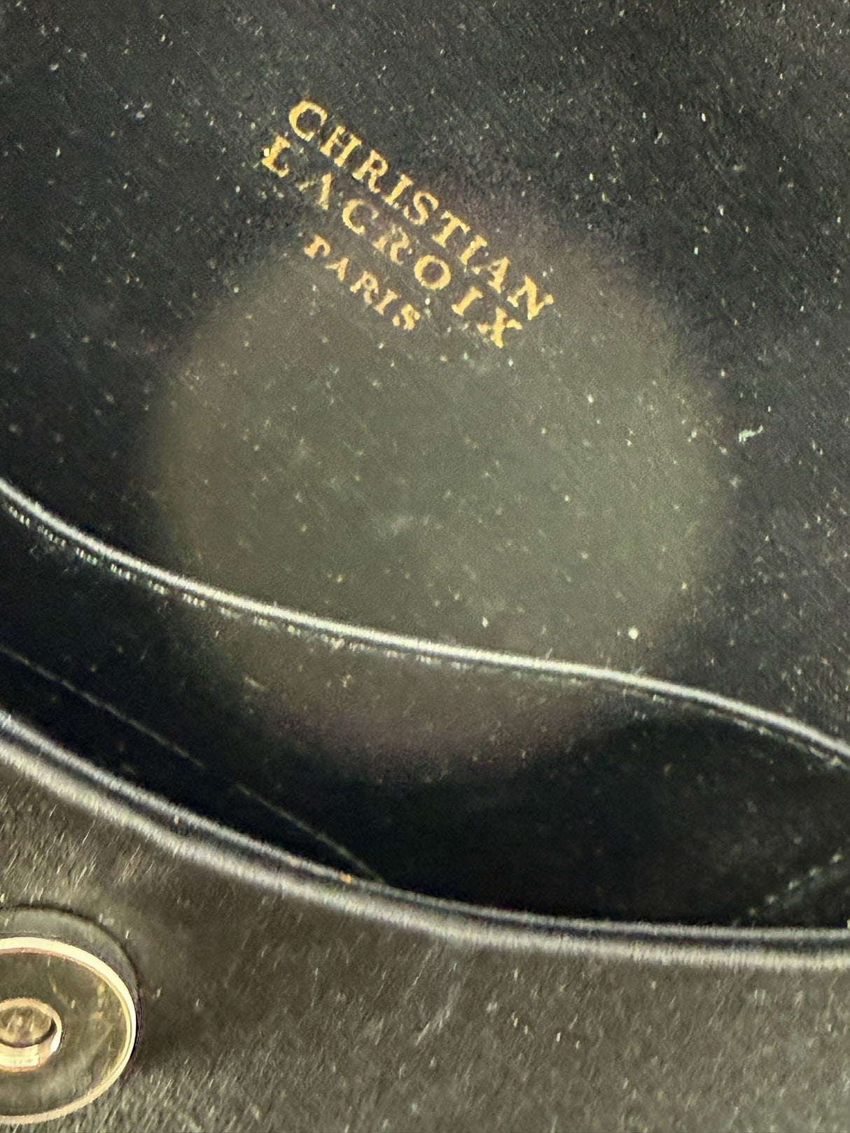 Christian Lacroix Black Silk Satin Evening Bag