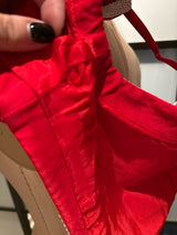 Moschino Size 10 Red & White Sequined SHOP Crop Top
