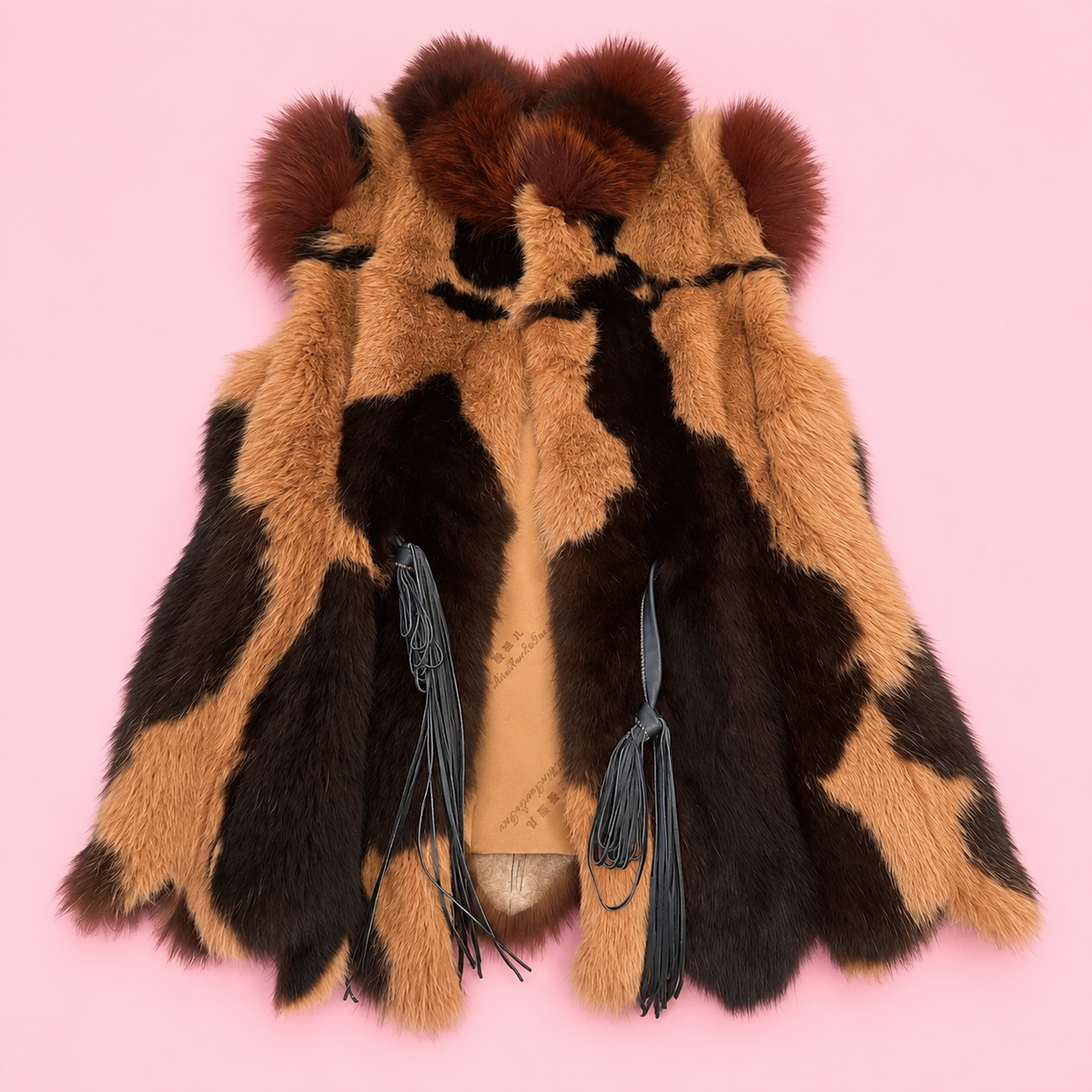 Vintage Multicolor Real Fur Vest