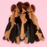 Vintage Multicolor Real Fur Vest