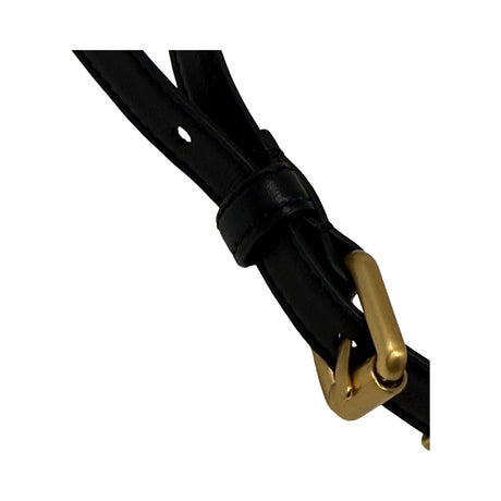 Moschino Gold Metal Chain Black Leather Belt
