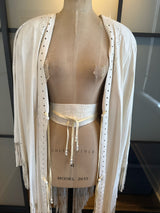 Lillie Rubin Size 0/S White Leather Fringe Cape w/Belt