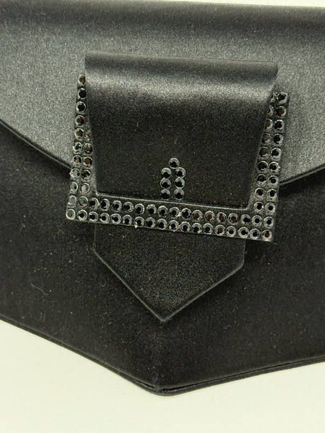Christian Lacroix Black Silk Satin Evening Bag
